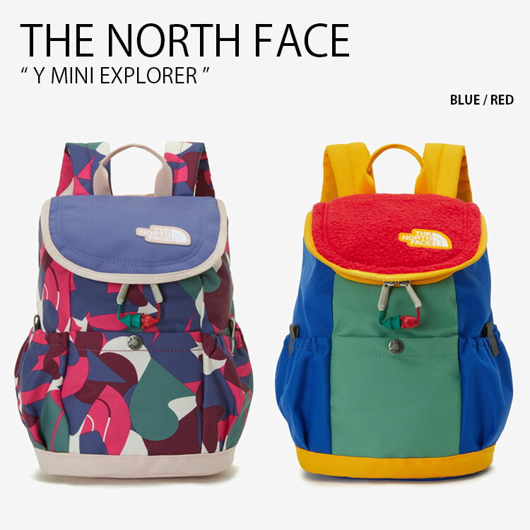 THE NORTH FACE ノースフェイス キッズ リュック Y MINI EXPLORER ヤング ミニ エクスプローラー リュックサック デイパック バックパック バッグ かばん ロゴ カジュアル ピクニック ブルー レッド 男の子 女の子 子供用 NM2SP75R/S【中古】未使用品