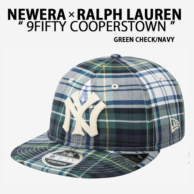 ☆未使用品☆ラルフローレンxニューエラxヤンキース キャップ チェック グリーン POLO RALPH LAUREN × NEW ERA × NEWYORK YANKEES トリプルコラボ