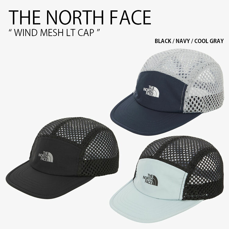 THE NORTH FACE ノースフェイス ベースボールキャップ WIND MESH LT CAP ウィンド メッシュ ライト キャップ 帽子 ロゴ カジュアル ストリート スポーツ ブラック ネイビー グレー メンズ レディース 男性用 女性用 男女共用 NE3CR07A/B/C【中古】未使用品