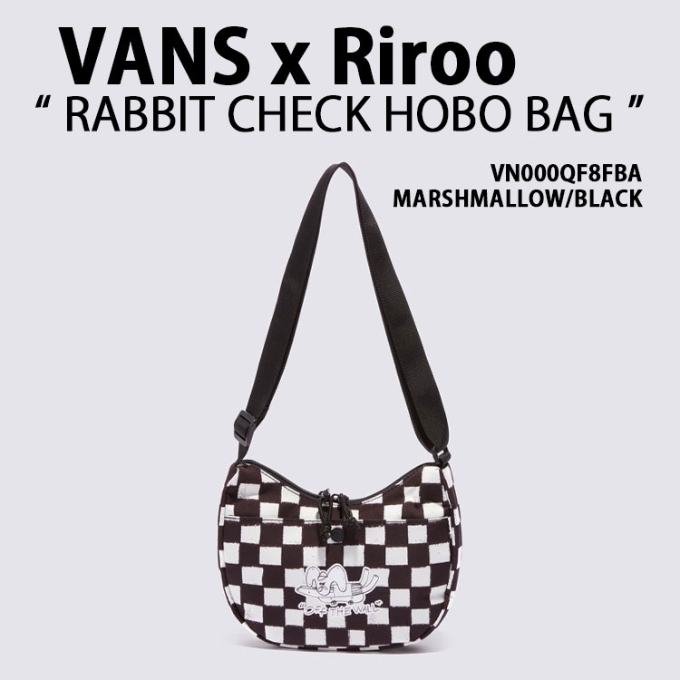 VANS X Riroo バンズ ショルダーバッグ RABBIT CHECK HOBO BAG 家兎 照合のしるし ホーボーバッグ マッシュマロ 黒いこと 差し交わす御徒面子 メンズ レディース VN000QF8FBA