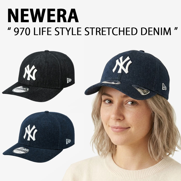 New Era ニューエラ デニム キャップ 9SEVENTY 970 LIFE STYLE STRETCHED DENIM ヤンキース ライフスタイル ストレッチ デニム ヤンキースロゴ 帽子 ベースボールキャップ MLB フリーサイズ メンズ レディース 14881494/5