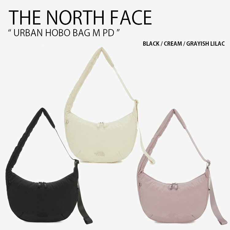 THE NORTH FACE ノースフェイス ショルダーバッグ URBAN HOBO BAG M PD アーバン ホーボー バッグ パディング クロスバッグ ロゴ カジュアル ストリート ブラック アイボリー パープル くすみカラー メンズ レディース 男性用 女性用 男女共用 NN2PR79A/B/C【中古】未使用品