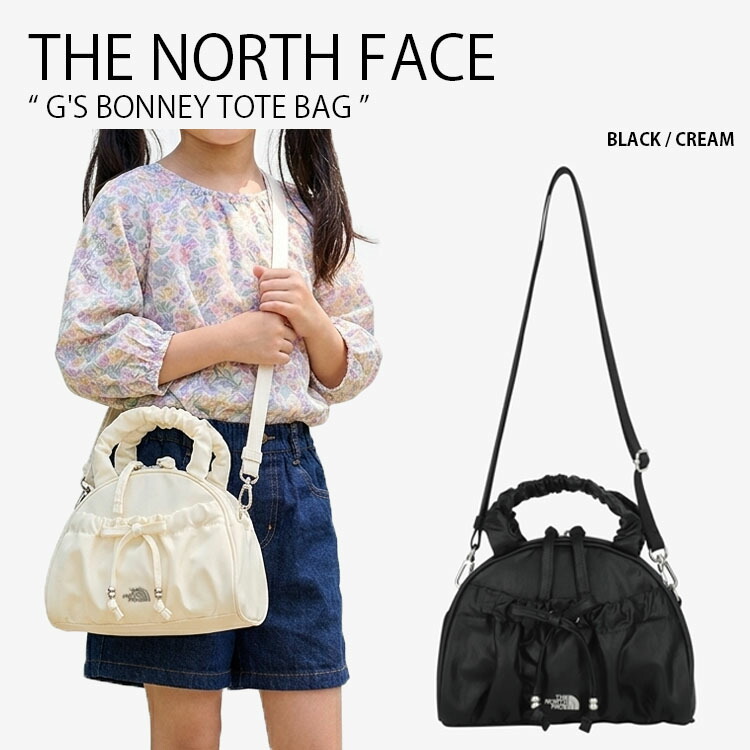 THE NORTH FACE ノースフェイス キッズ ショルダーバッグ G'S BONNEY TOTE BAG ガールズ ボニー トートバッグ ボストンバッグ クロスバッグ ミニバッグ ロゴ カジュアル ブラック アイボリー 子供用 男の子 女の子 NN2PS08R/S【中古】未使用品