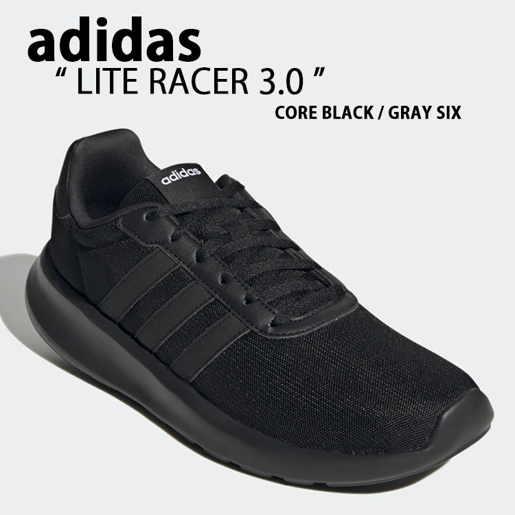 adidas アディダス スニーカー LITE RACER 3.0 GW7954 ライトレーサー BLACK GRAY ブラック グレー シューズ クラシック メンズ レディース 男性用 女性用【中古】未使用品｜セレクトショップ a-clo