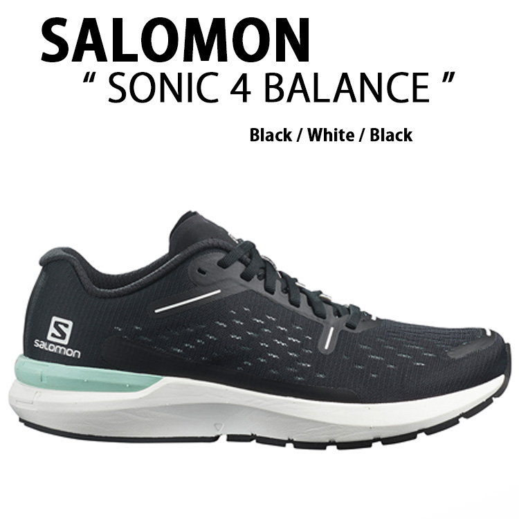SALOMON サロモン スニーカー SONIC 4 BALANCE L41279900 シューズ Black White ソニック4平衡にする 黒いこと 白いこと メンズ【中古】未当てはめる品