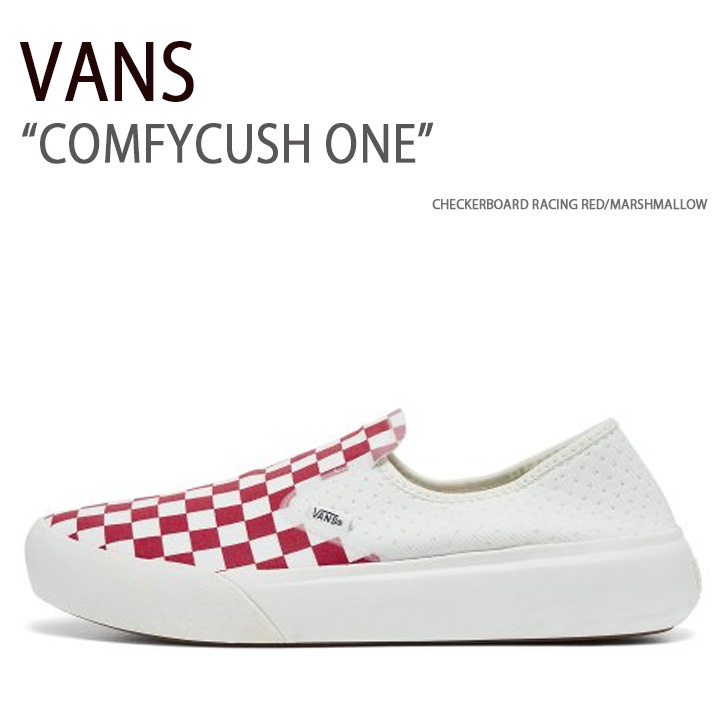 VANS バンズ スニーカー COMFYCUSH ONE CHECKERBOARD RACING RED MARSHMALLOW MARSHMALLOW VN0A45J5BOP コンフィクッシュ メンズ レディース 男性用 女性用 男女兼用