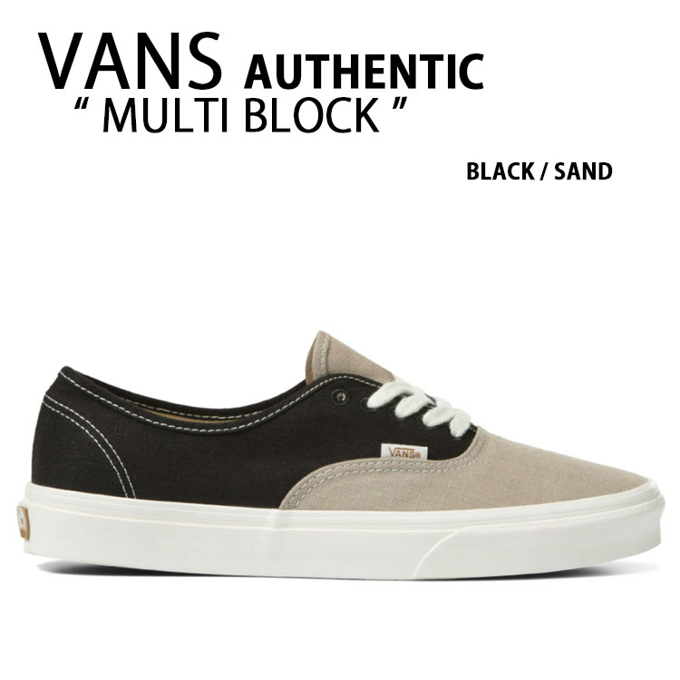 VANS バンズ スニーカー AUTHENTIC MULTI BLOCK SAND BLACK VN0A5KS9BLK1 オーセンティック マルチブロック ブラック シサンド ベージュ シューズ メンズ レディース