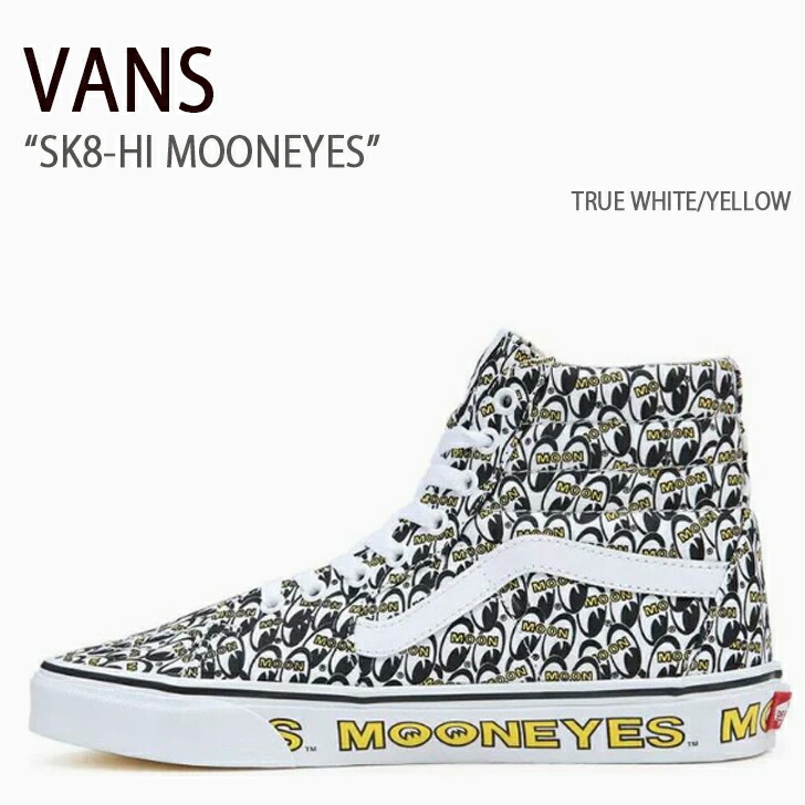 VANS バンズ スニーカー SH8-HI MOONEYES VN0A7Q5N6M5 滑るご機嫌 ムーンアイズ WHITE YELLOW 白いこと 黄み メンズ レディース 成人男性用 亭主もち用 男女兼用 靴-レディース靴