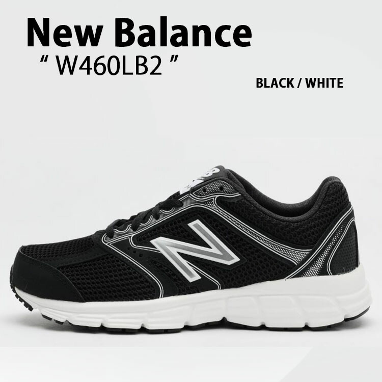 New Balance ニュー平衡にする スニーカー 460 W460LB2 BLACK WHITE SILVER シューズ 黒いこと 白いこと しろがね色 メンズ レディース 成人男性用 亭主もち用【中古】未当て嵌める品