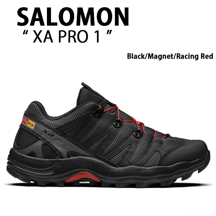 SALOMON サロモン スニーカー XA PRO 1 L41315500 シューズ Black Magnet Racing Red XA労働者階級1 黒いこと メンズ レディース【中古】未当てはめる品