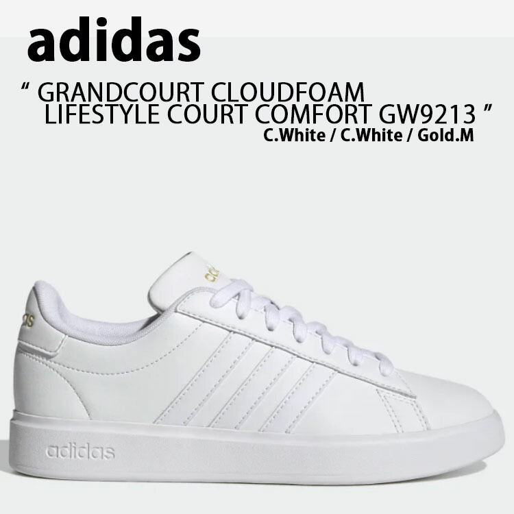 adidas アディダス スニーカー ADIDAS GRAND COURT CLOUDFOAM COMFORT W GW9213 地べた厚地の外套 クラウドファーム コンフォート White 白いこと シューズ 古典派音楽 レディース お上さん用【中古】未当て嵌める品