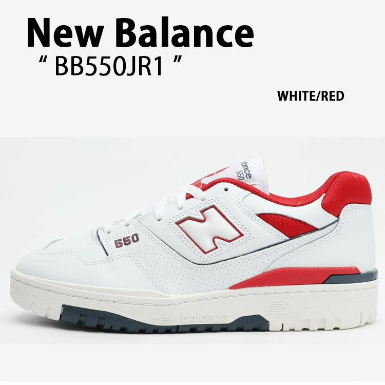 New Balance ニューバランス スニーカー 550 BB550JR1 WHITE RED シューズ ホワイト レッド レザー 本革 メンズ【中古】未使用品|セレクトショップ a-clo