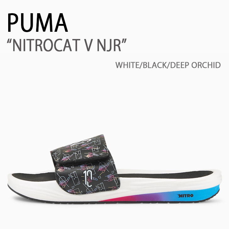 PUMA プーマ サンダル PUMA NITROCAT V NJR WHITE BLACK DEEP ORCHID シューズ メンズ レディース 男性用 女性用 385701-01【中古】未使用品画像