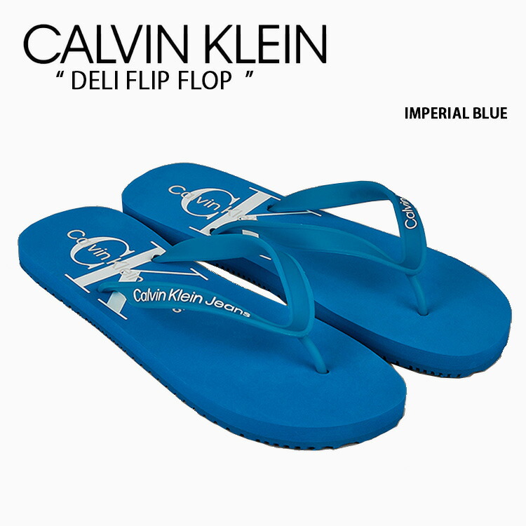 Calvin Klein カルバンクライン サンダル DELI FLIP FLOP IMPERIAL BLUE CK シューズ デリフリップフロップ インペリアルブルー ビーサン YM00838CGD メンズ 男性用【中古】未使用品画像