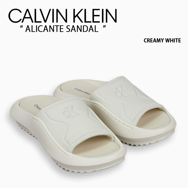 Calvin Klein カルバンクライン サンダル ALICANTE SANDAL CREAMY WHITE CK シューズ 蟻控え壁サンダル ロゴタイプ YW00978 YBJ レディース お上さん用