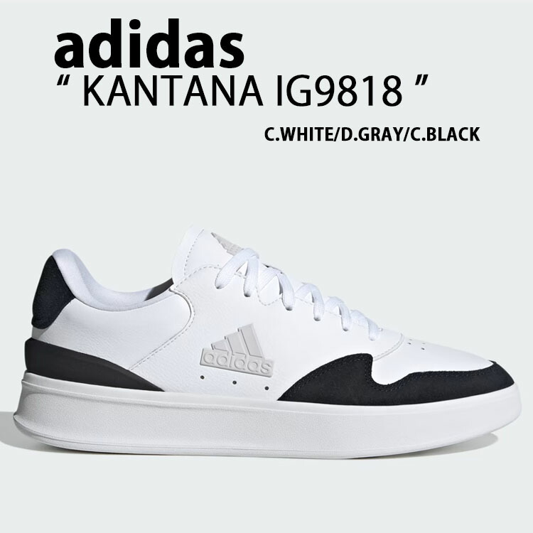 adidas アディダス スニーカー KANTANA WHITE GRAY BLACK IG9818 シューズ カンタナ デイリーシューズ テニスシューズ スウェード ホワイト グレー ブラック メンズ レディース【中古】未使用品