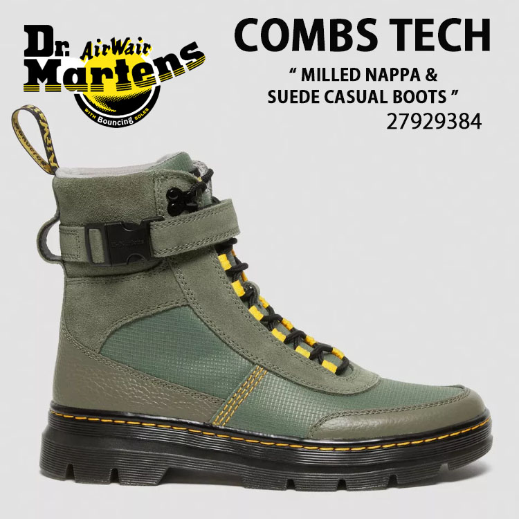 【楽天市場】Dr.Martens ドクターマーチン ブーツ COMBS TECH MILLED NAPPA & SUEDE CASUAL BOOTS  KHAKI GREEN カーキグリーン 27929384 ミドルブーツ ミディ ラバーソール メンズ レディース 男性用 女性用  男女兼用【中古】未使用品 ...