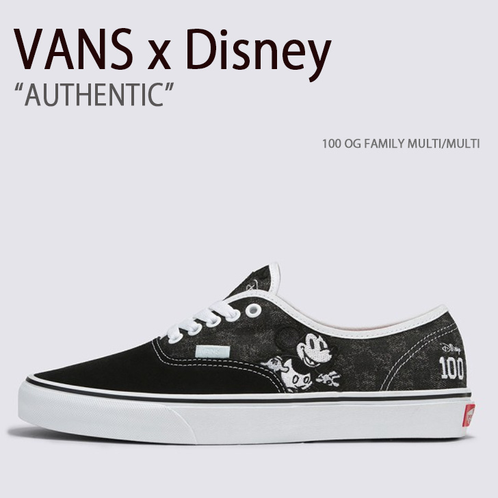 VANS バンズ スニーカー AUTHENTIC DISNEY 100 OG FAMILY MULTI VN0009PVBIM オーセンティック ディズニー100周年OGファミリーマルチ メンズ レディース 男性用 女性用【中古】未使用品画像