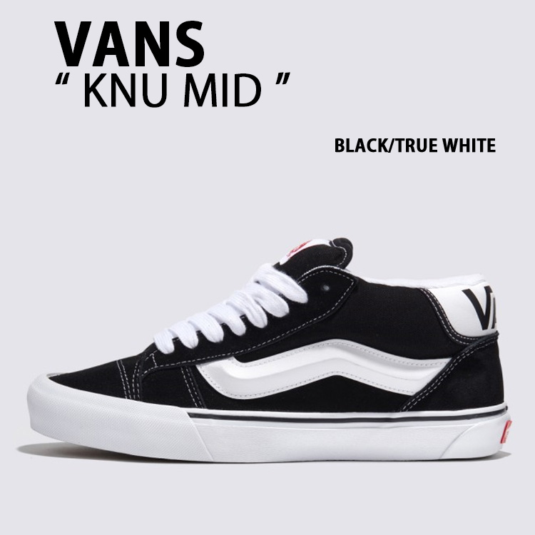 VANS バンズ スニーカー Knu Mid BLACK TRUE WHITE VN000CQ96BT ニューミッド ブラック トゥルーホワイト メンズ レディース 男性用 女性用