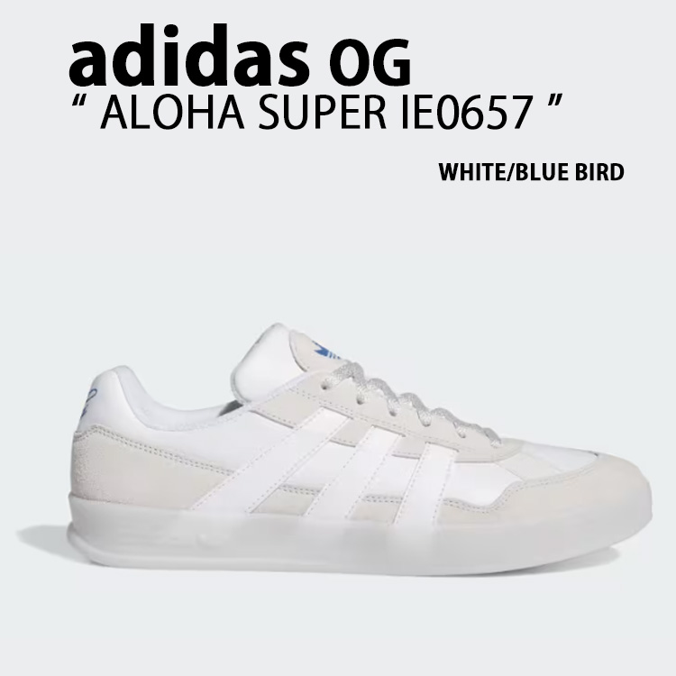 adidas originals アディダス スニーカー ALOHA SUPER IE0657 アロハ百貨店 シューズ WHITE BLUE スエードクロス 白いこと 青み メンズ レディース【中古】未当て嵌める品