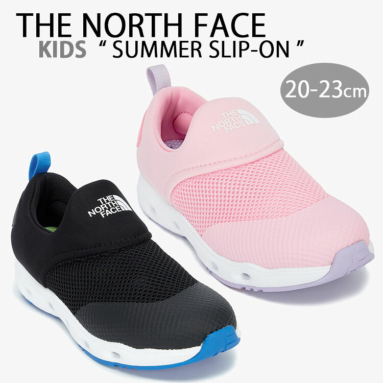 THE NORTH FACE 北の方人間の顔 キッズ お水シューズ スリッポン KIDS SUMMER SLIP ON シューズ 米国海兵隊員シューズ 水抜き役立つこと BLACK PINK 米国海兵隊員運動競技 砂浜シューズ レインシューズ 難民キャンプ 黒いこと さくら色 お坊っちゃん用 NS96Q25S/T【中古】未当て嵌める品