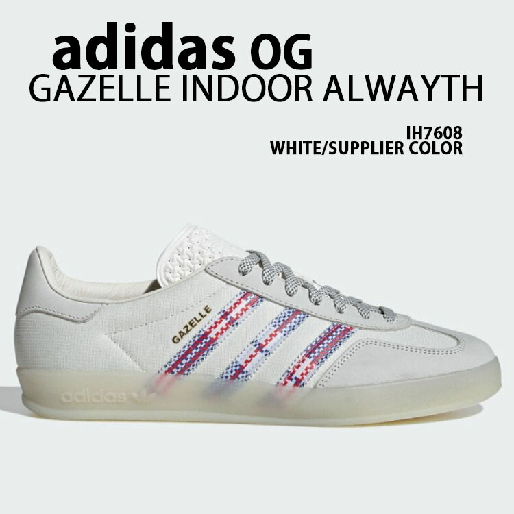 adidas originals アディダス スニーカー ALWAYTH GAZELLE INDOOR IH7608 オルウェイズ ガゼル インドア WHITE SUPPLIER シューズ なめし革 本革 中庭系 T-トゥ 白いこと 提供者色合い メンズ レディース【中古】未当て嵌める品 スニーカー-メンズ靴-靴
