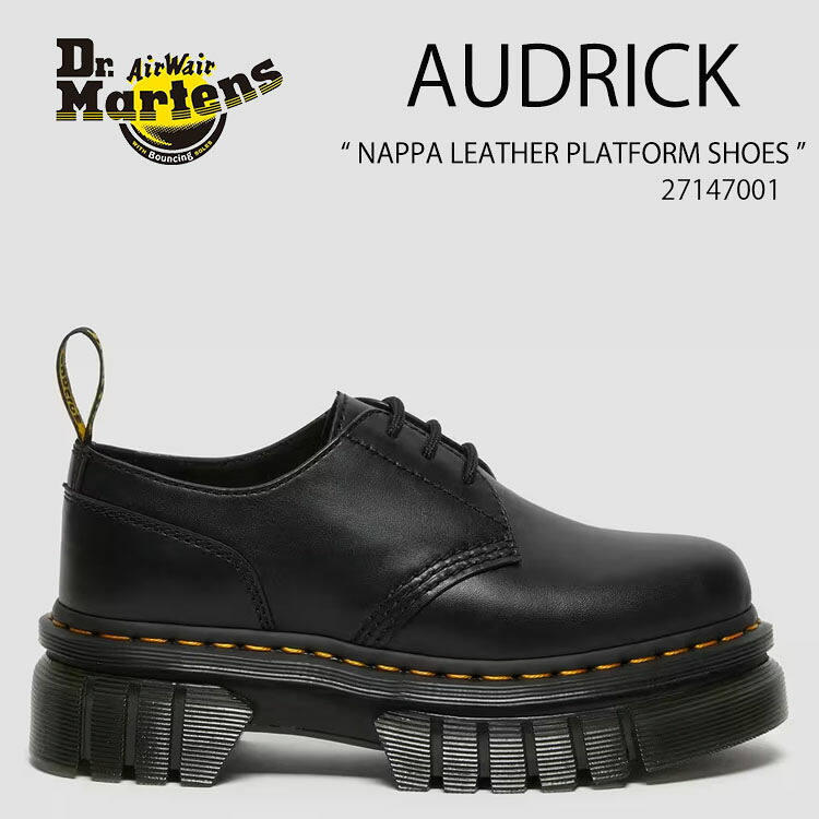 Dr.Martens 御医者さんマーチン なめし革シューズ  AUDRICK NAPPA LEATHER PLATFORM SHOES 27147001 Black Nappa Lux 3大広間 厚底 シューズ 黒いこと メンズ レディース 成人男性用 お上さん用 男女兼用【中古】未当て嵌める品