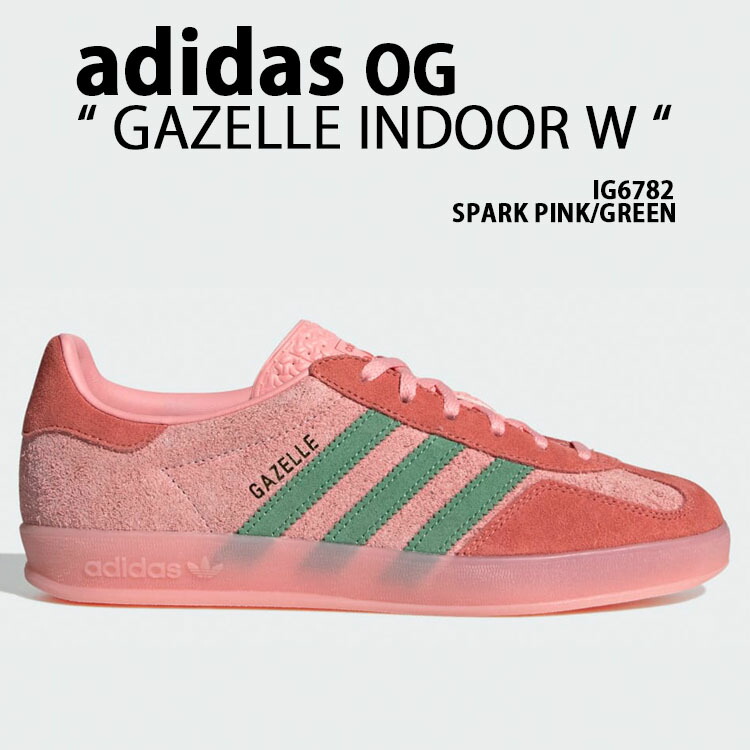 スニーカー adidas FW25 'Gazelle Indoor' sneakers (IG6782 SEPISPPRLOGR) W Adidas Originals Gazelle Indoor Semi Pink Green IG6782