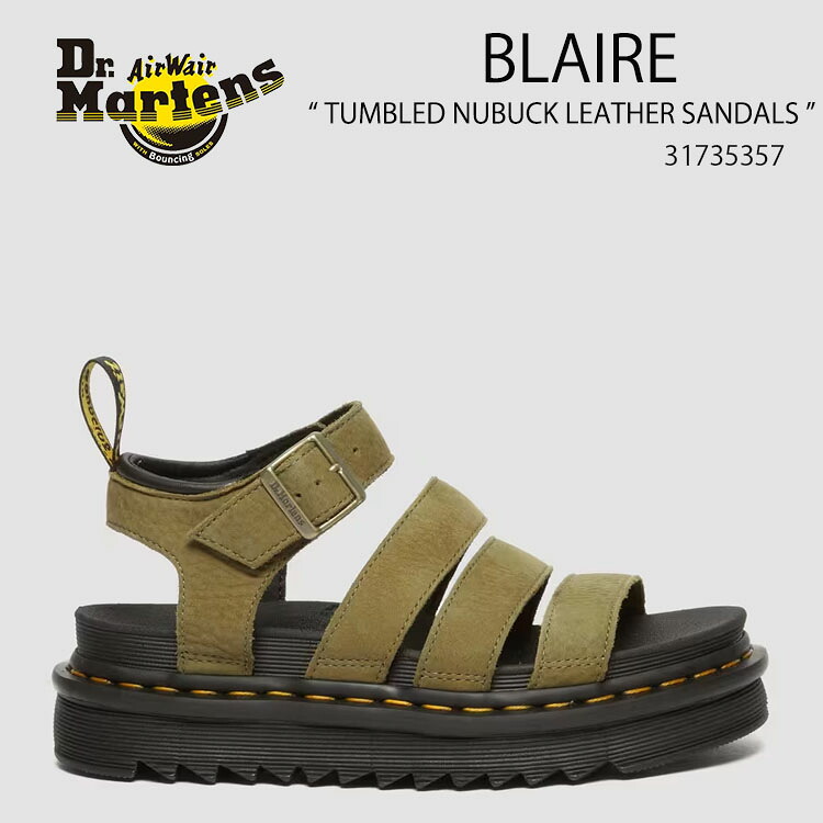 Dr.Martens ドクターマーチン サンダル ストラップサンダル BLAIRE TUMBLED NUBUCK LEATHER SANDALS 31735357 Muted Olive メンズ レディース 男性用 女性用【中古】未使用品|セレクトショップ a-clo