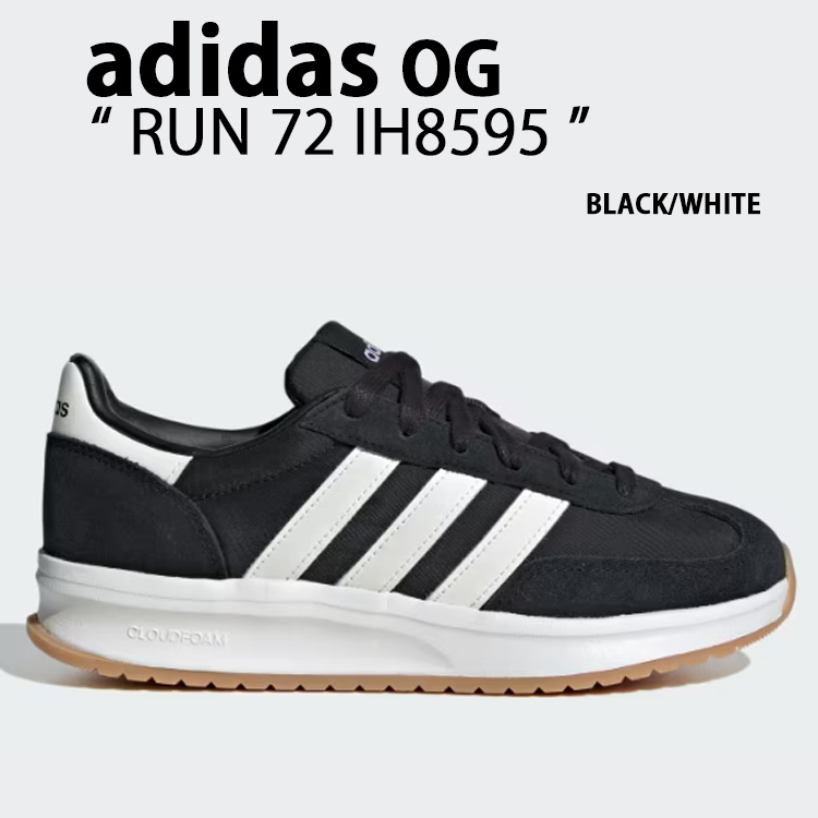 adidas originals アディダス スニーカーRUN 72 IH8595 BLACK WHITE シューズ ブラック ホワイト メンズ レディース【中古】未使用品