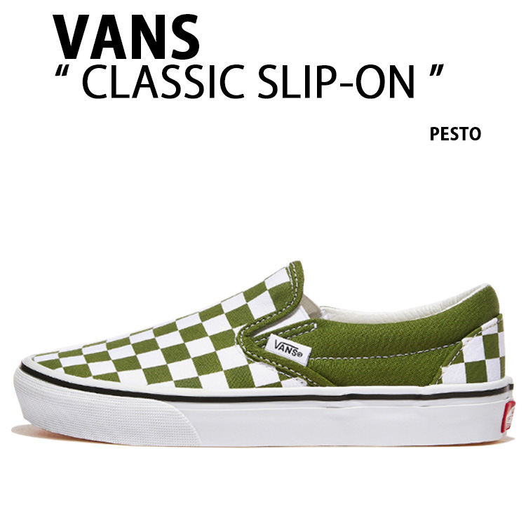 VANS バンズ スニーカー VANS CLASSIC SLIP-ON COLOR THEORY CHECKERBOARD PESTO VN000D03CIB バンズ クラシック スリッポン チェッカーボード ペスト メンズ レディース 男性用 女性用