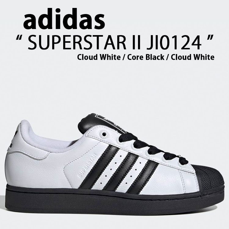 adidas アディダス スニーカー adidas SUPERSTAR II JI0124 Cloud White / Core Black / Cloud White はやりっ子 II シューズ クラウドホワイト 中核グループ黒いこと【中古】未当て嵌める品