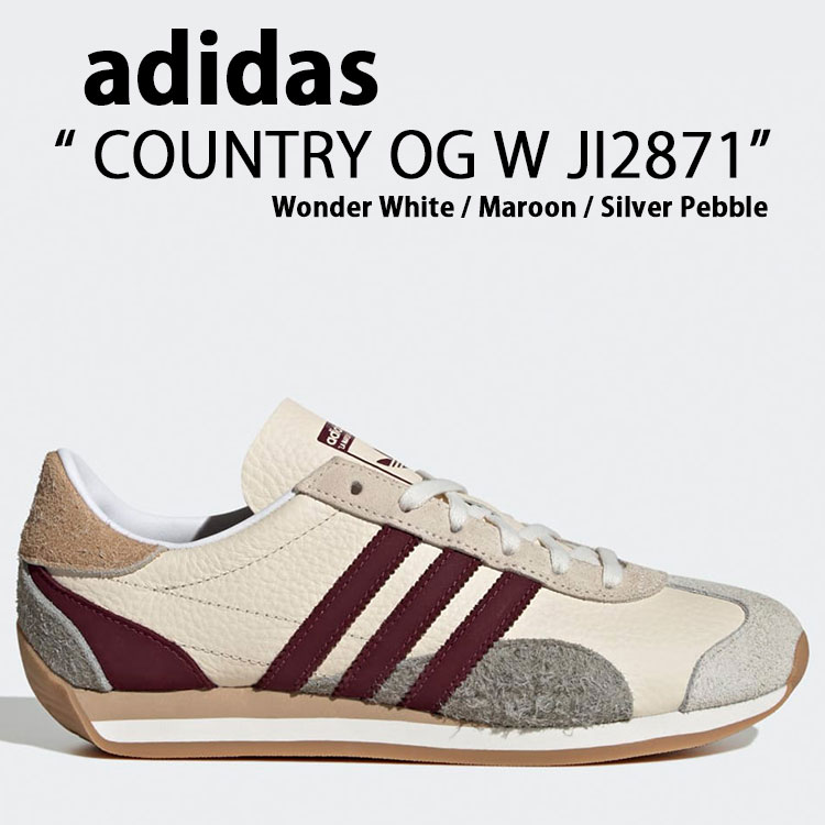 adidas Originals アディダス オリジナルス スニーカー COUNTRY OG W JI2871 Wonder White / Maroon / Silver Pebble カントリー ワンダーホワイト マローン シルバー ペダル メンズ レディース【中古】未使用品|セレクトショップ a-clo