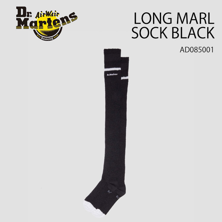 Dr.Martens ドクターマーチン 靴下 靴した ソックス Marl Long Organic Cotton Blend Socks BLACK AD085001 レディース 女性用【中古】未使用品