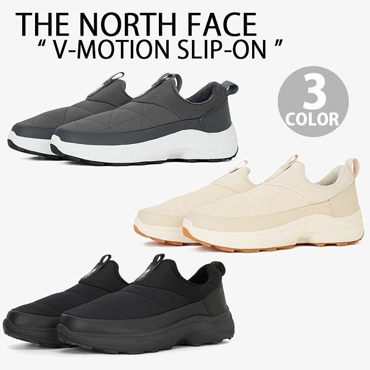 THE NORTH FACE ノースフェイス スリッポン V-MOTION SLIP-ON ミュール ダウンシューズ CHARCOAL BLACK 防寒 シューズ オフィス用 会社用 学校用 上履き メンズ レディース NS93Q56A/B【中古】未使用品