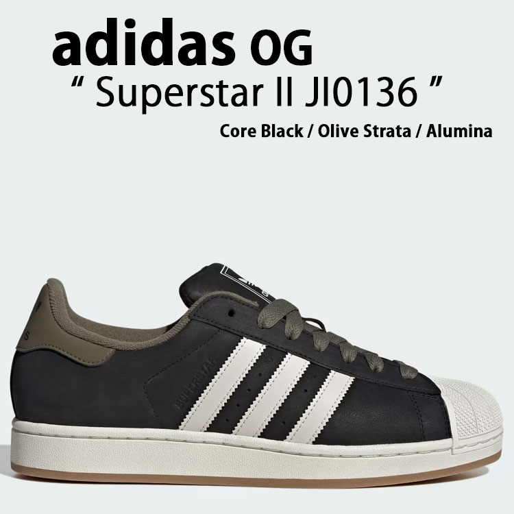 adidas アディダス スニーカー adidas SUPERSTAR II JI0136 Core Black / Olive Strata / Alumina スーパースター II シューズ コアブラック オリーブ ストゥレイタ アルミニウム【中古】未使用品