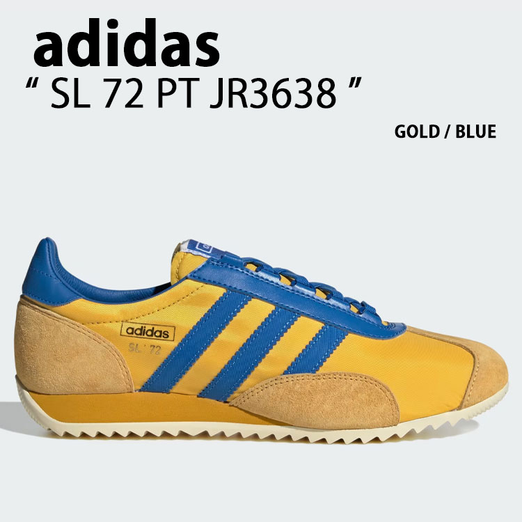 adidas originals アディダス スニーカー SL72 PT JR3638 YELLOW BLUE シューズ エスエル72 イエロー ブルー スエード ナイロンアッパー メンズ レディース【中古】未使用品