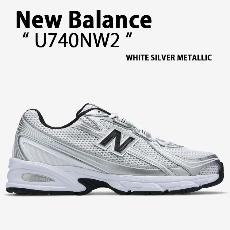 New Balance ニュー平衡にする レディース スニーカー U740NW2 WHITE SILVER シューズ NewBalance740 駈けっくらシューズ 白いこと しろがね色 メンズ レディース【中古】未当てはめる品