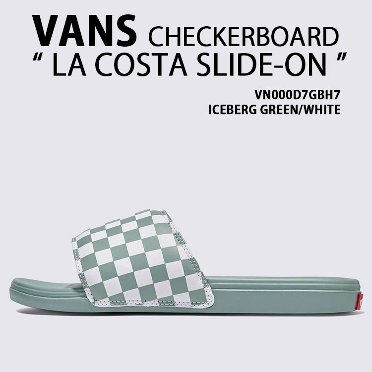 VANS バンズ サンダル LA COSTA SLIDE-ON CHECKERBOARD VN000D7GBH7 LIGHT GRAY シューズ ラコスタ スライドオン チェッカボード シャワーサンダル ライドグレー メンズ レディース