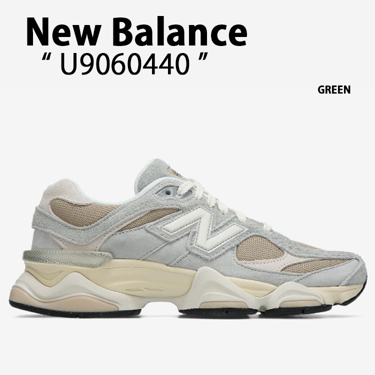 New Balance ニュー平衡にする スニーカー U9060440 GREEN 90/60 シューズ NewBlance9060 緑であること スエードクロス メッシュアッパー メンズ レディース【中古】未当て嵌める品