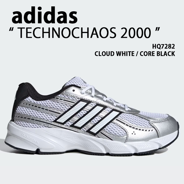 adidas originals アディダス スニーカー TECHNOCHAOS 2000 HQ7282 シューズ テクノカオス2000 WHITE BLACK ホワイト ブラック メンズ レディース【中古】未使用品