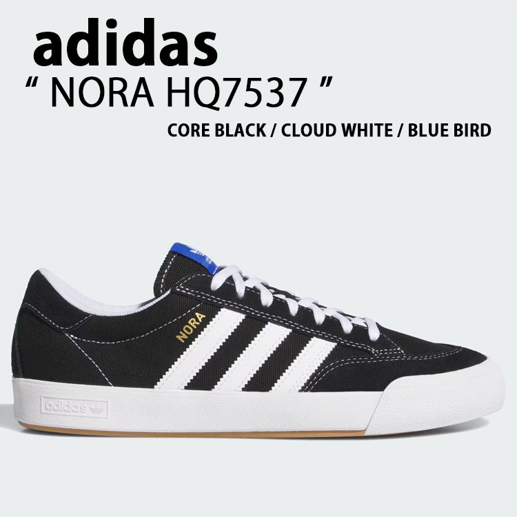 adidas Originals アディダス オリジナルス スニーカー NORA HQ7537 シューズ ノラ スケボー BLACK 黒いこと WHITE 白いこと BLUE 青碧 メンズ レディース【中古】未当て嵌める品