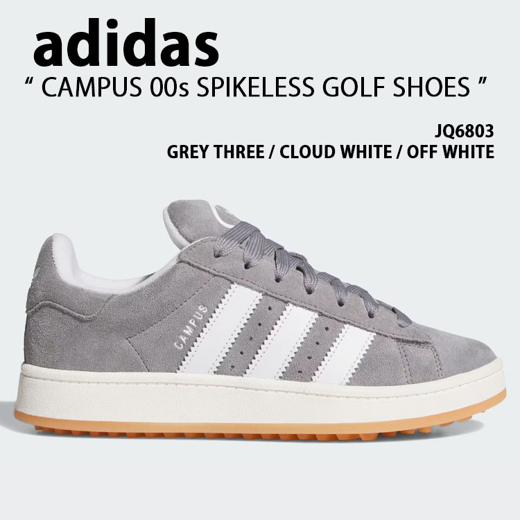 adidas Originals アディダス オリジナルス スニーカー CAMPUS 00s SPIKELESS GOLF SHOES JQ6803 構内00s スパイク受け答え ゴルフシューズ スウェード GREY 薄墨色 WHITE 白いこと メンズ レディース【中古】未当て嵌める品
