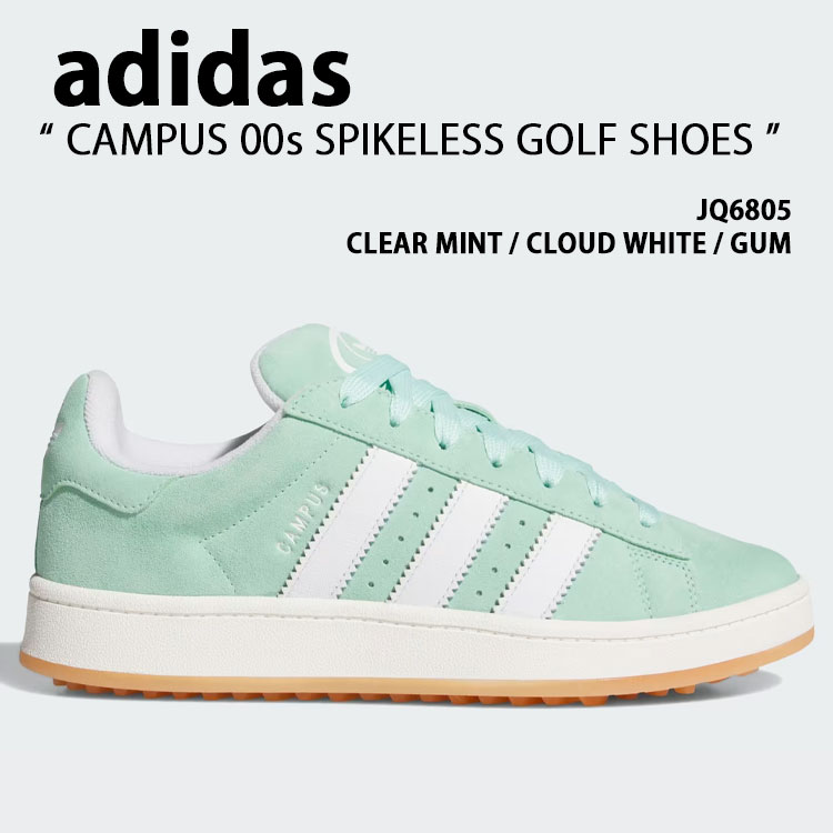 adidas Originals アディダス オリジナルス レディース スニーカー CAMPUS 00s SPIKELESS GOLF SHOES JQ6805 構内00s スパイク受け答え ゴルフシューズ スウェード MINT ペパーミント WHITE 白いこと お上さん用【中古】未当て嵌める品
