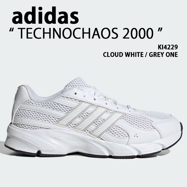 adidas originals アディダス スニーカー TECHNOCHAOS 2000 KI4229 シューズ テクノカオス2000 WHITE GREY ホワイト グレー メンズ レディース【中古】未使用品