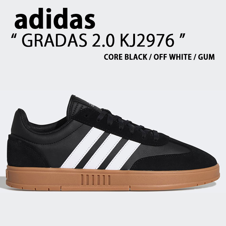 adidas アディダス スニーカー GRADAS 2.0 KJ2976 シューズ グラダス2.0 レザーアッパー 本革 クラシック BLACK WHITE ブラック ホワイト メンズ レディース【中古】未使用品 15,710円
