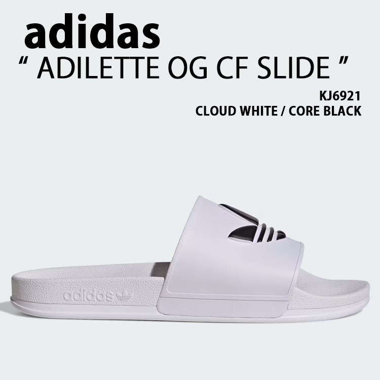 adidas originals アディダス サンダル ADILETTE OG CF SLIDE KJ6921 シューズ アディレッタOG CFスライド 一体型 WHITE ホワイト BLACK ブラック メンズ レディース【中古】未使用品