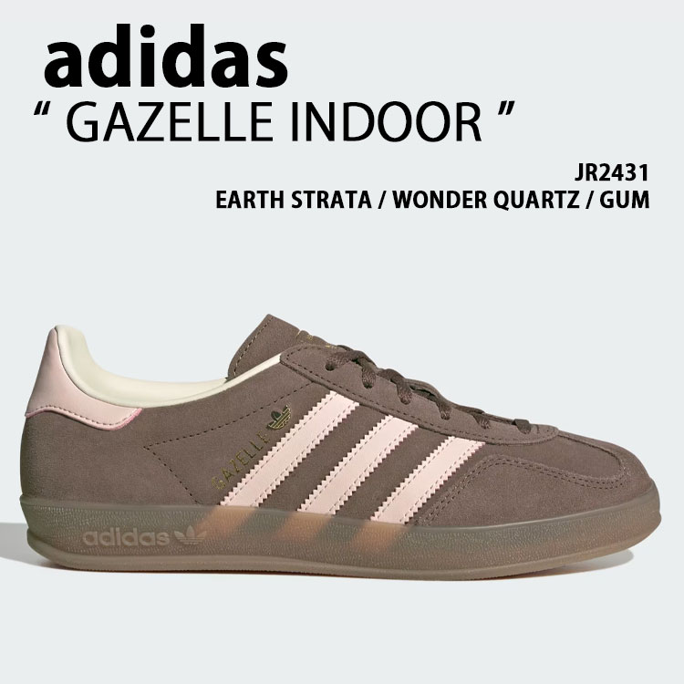 adidas originals アディダス レディース スニーカー GAZELLE INDOOR JR2431 シューズ ガゼルインドア BROWN PINK 赤銅色 サクラ色 スウェード 中庭系 Tトゥ【中古】未当てはめる品