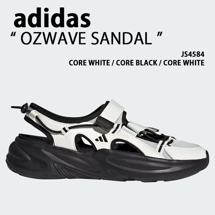 adidas アディダス スポーツサンダル OZWAVE SANDAL JS4584 シューズ オズウェーブサンダル サイズ調整 ストラップサンダル WHITE BLACK ホワイト ブラック メンズ レディース【中古】未使用品