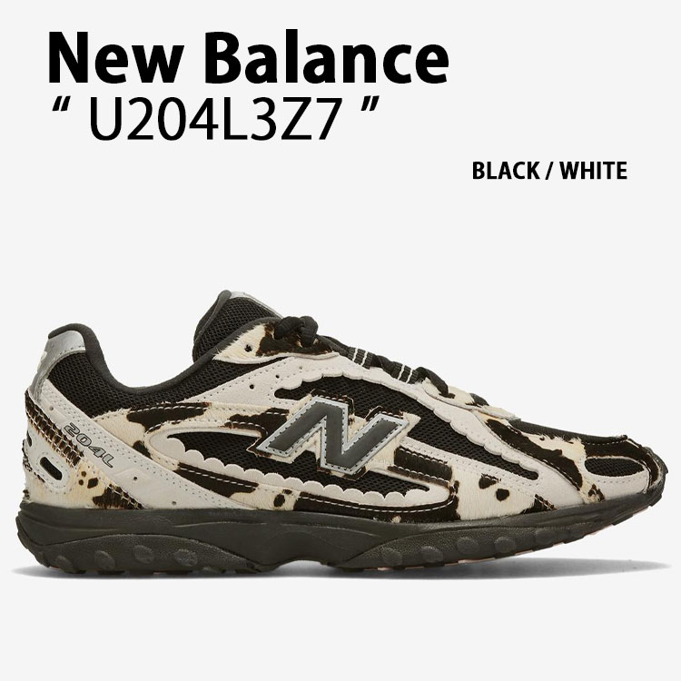 New Balance ニュー平衡にする レディース スニーカー U204L3Z7 シューズ NewBalance204 Cow Girl ランシュー BLACK WHITE 黒いこと 白いこと【中古】未当て嵌める品